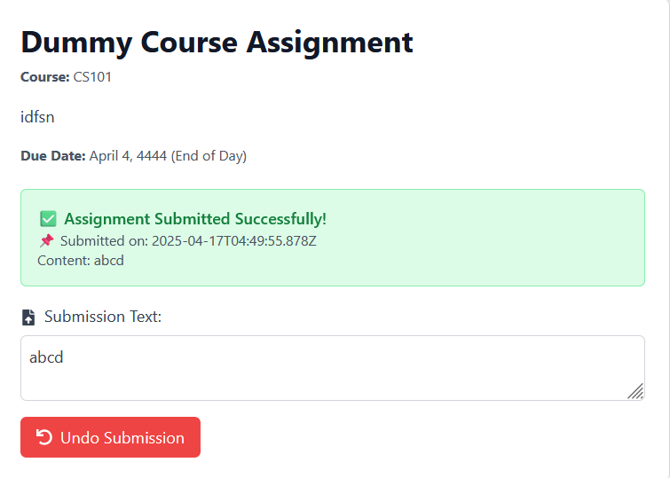 Assignment Page