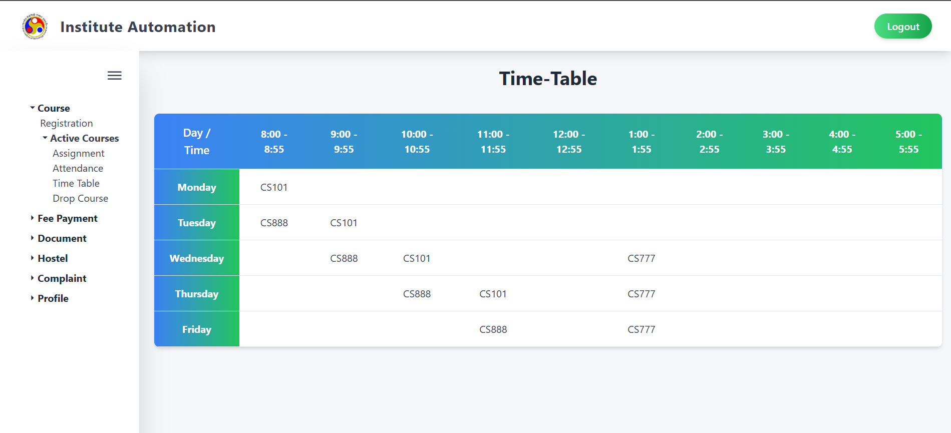 Time Table List