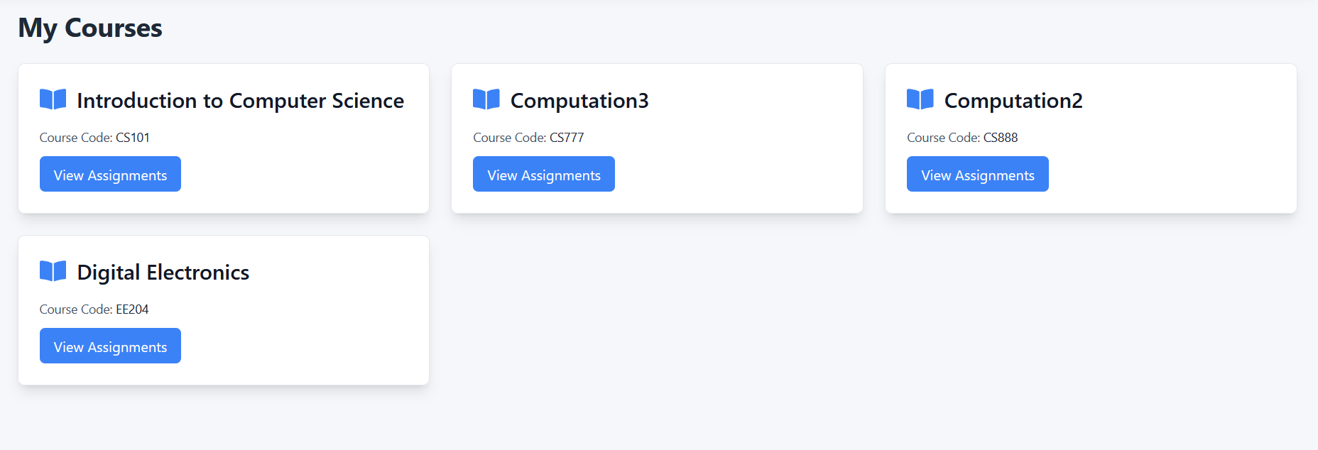 Assignments Landing