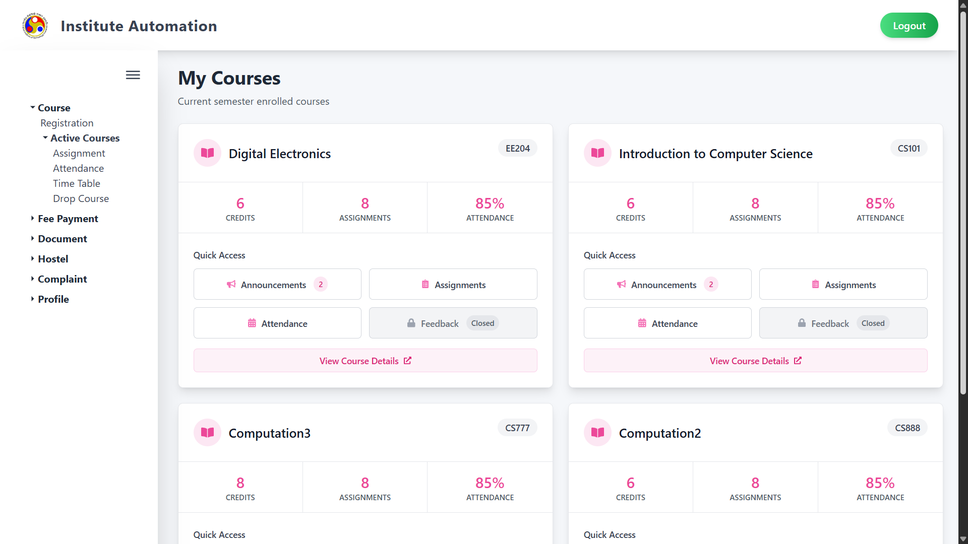 Active Courses